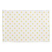 黄色の水玉模様パターンの一対の枕カバー 枕カバー (裏面-右)