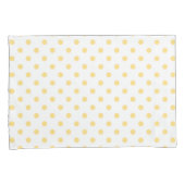 黄色の水玉模様パターンの一対の枕カバー 枕カバー (正面右)