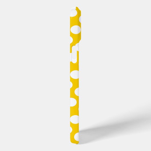 黄色の水玉模様パターン(グレー名) Case-Mate iPhoneケース (裏面 / 右)