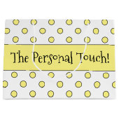 黄色の水玉模様設計 ラージペーパーバッグ (正面)