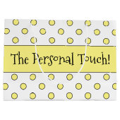 黄色の水玉模様設計 ラージペーパーバッグ (裏面)