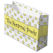 黄色の水玉模様設計 ラージペーパーバッグ (正面アングル)