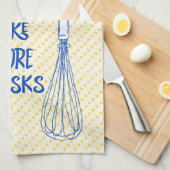 黄色の水玉模様:もっとウィスクを取る キッチンタオル (四つ折り)