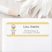 黄色の水玉模様(アヒルの住所図解入りの、写真付きのあり) ラベル (インサイチュ)