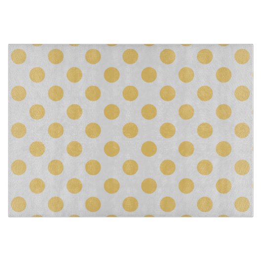 黄色の水玉模様 カッティングボード (正面)