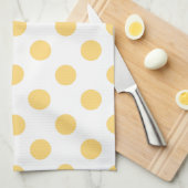 黄色の水玉模様 キッチンタオル (四つ折り)