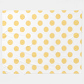 黄色の水玉模様 フリースブランケット (正面(横))