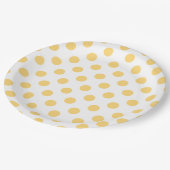 黄色の水玉模様 ペーパープレート (アングル)