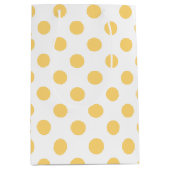 黄色の水玉模様 ミディアムペーパーバッグ (正面)
