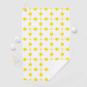 黄色の水玉模様、水玉模様パターン、ドット点々のある、 ゴルフタオル (インサイチュ)