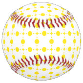 黄色の水玉模様、水玉模様パターン、ドット点々のある、 ソフトボール (裏面)