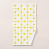 黄色の水玉模様、水玉模様パターン、ドット点々のある、 バスタオルセット (ハンドタオル)