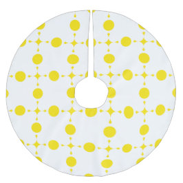 黄色の水玉模様、水玉模様パターン、ドット点々のある、 ブラッシュドポリエステルツリースカート