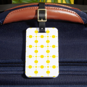 黄色の水玉模様、水玉模様パターン、ドット点々のある、 ラゲッジタグ