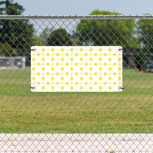 黄色の水玉模様、水玉模様パターン、ドット点々のある、 横断幕 (インサイチュ)