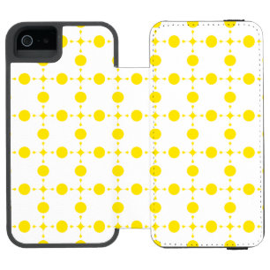 黄色の水玉模様、水玉模様パターン、ドット点々のある、 iPhone SE/5/5sウォレットケース
