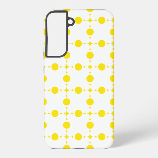 黄色の水玉模様、水玉模様パターン、ドット点々のある、 SAMSUNG GALAXYケース (裏面)