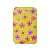 黄色の水玉花のバスマット バスマット (正面縦)