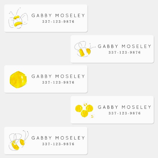 黄色の水色ののまわりにパーソナライズされたキッズ ラベル (グループ)