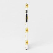 黄色の水色のダリア花模様 iPhoneケース (左側)