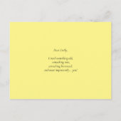 黄色の水色のバラは私のメイド・オブ・オーナー（花嫁付き添い人）カード インビテーションポストカード (裏面)