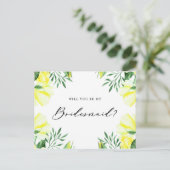 黄色の水色のバラは私の花嫁になる インビテーションポストカード (スタンド正面)