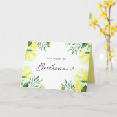 黄色の水色のバラは私の花嫁になる カード (黄色い花)