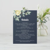 黄色の水色のバラネイビー結婚ブルーの詳細 エンクロージャーカード (スタンド正面)