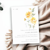 黄色の水色のバラ花束ベビーシャワー 招待状