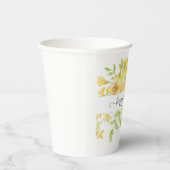 黄色の水色のフローラパーソナライズされた紙カップ 紙コップ (右)