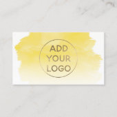 黄色の水色のブラシストロークあなたのロゴをアップロード 名刺 (正面)