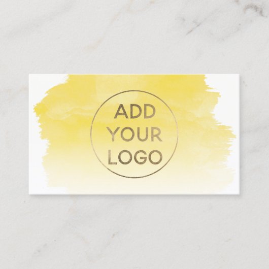 黄色の水色のブラシストロークあなたのロゴをアップロード 名刺 (正面)