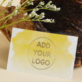 黄色の水色のブラシストロークあなたのロゴをアップロード 名刺