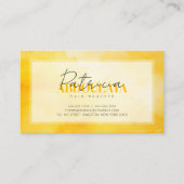 黄色の水色のヘアブレイディングスクリプトタイポグラフィ 名刺 (正面)