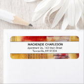 黄色の水色の抽象芸術幾何学的 ラベル (インサイチュ)