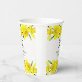 黄色の水色の水仙50th誕生日パーティー 紙コップ (右)