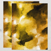 黄色の水色の汚れソフトパステルスクラップブック (正面/裏面)