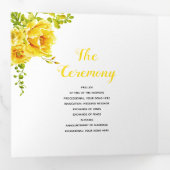 黄色の水色の花の緑葉の花、写真 三つ折りプログラム (内部最初)