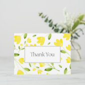 黄色の水色の花茎 サンキューカード (スタンド正面)