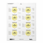 黄色の水色の金ゴールドグリッタードロップ血清ラベル ラベル (フルシート)