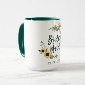 黄色の水色ひまわり花ワイルドフラワーの花嫁 マグカップ (正面左)