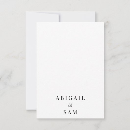 黄色の水色シンプルフローラ空白の結婚の サンキューカード (裏面)