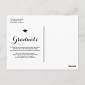 黄色の水色スプラッシュフォト卒業 ポストカード (裏面)