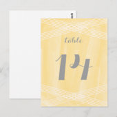 黄色の水色デコテーブル番号 ポストカード (正面/裏面)