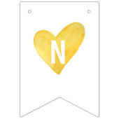 黄色の水色ハートバナー バンティングフラッグ (第3の旗)