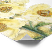 黄色の水色フローラ結婚の座席表 ポスター (角)