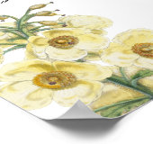 黄色の水色フローラ結婚の座席表 ポスター (角)