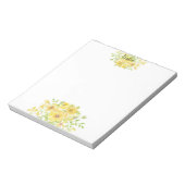 黄色の水色フローラ ノートパッド (回転)