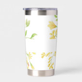 黄色の水色フローラ パーソナライズされた 保温保冷タンブラー (右面)
