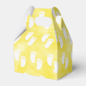 黄色の水色ベビーシャワー足跡パターン フェイバーボックス (裏面サイド)